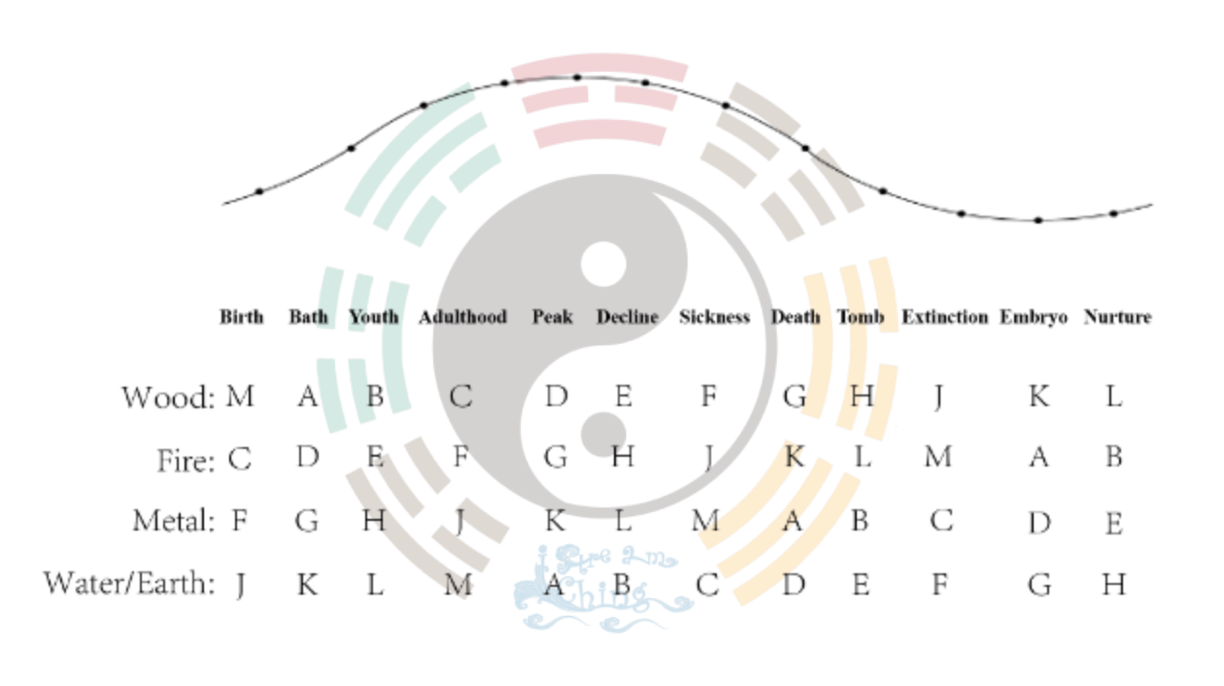 Twelve Stages of Life Fluctuation Chart